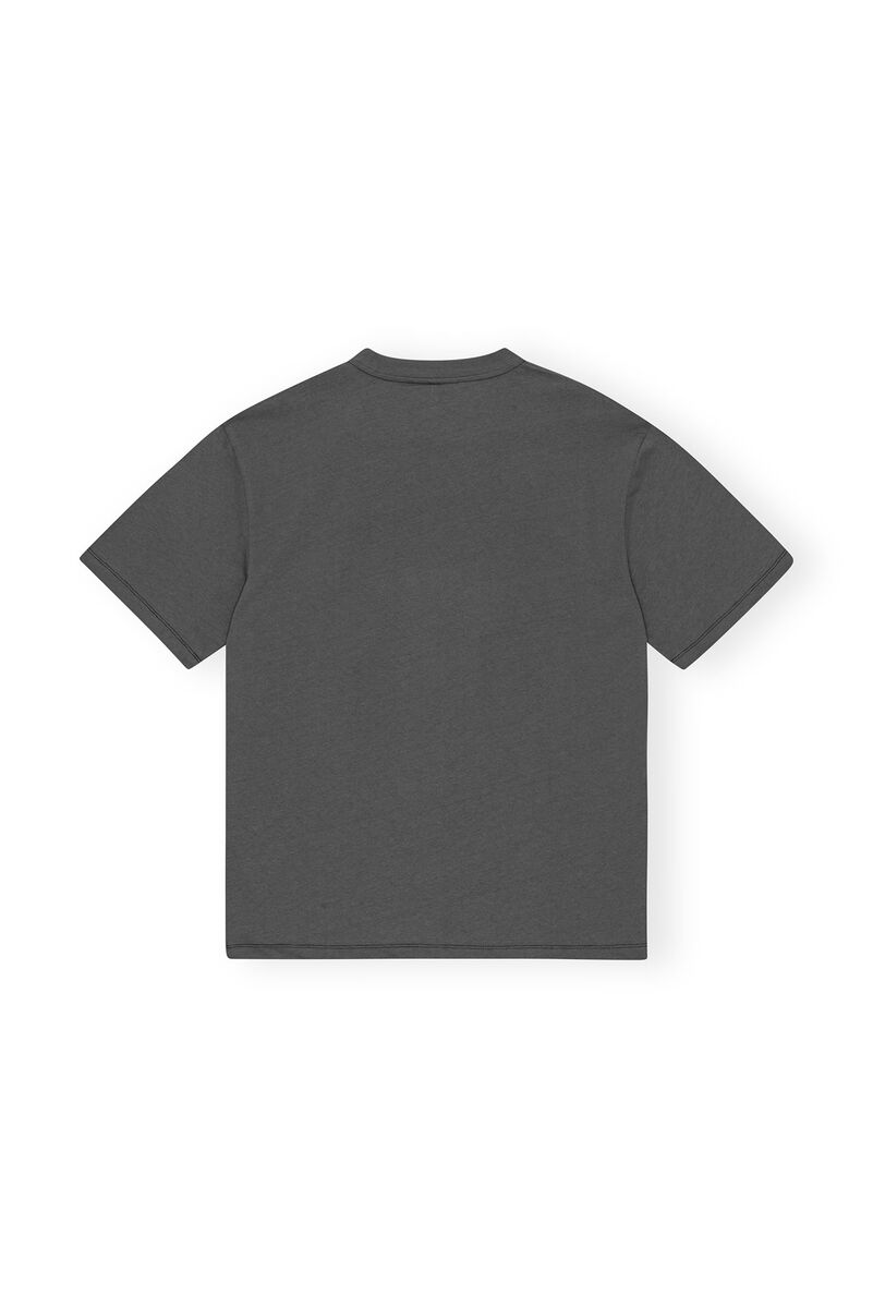 Future Grey Relaxed Cherry T-shirt, Organic Cotton, in colour Volcanic Ash - 2 - GANNI