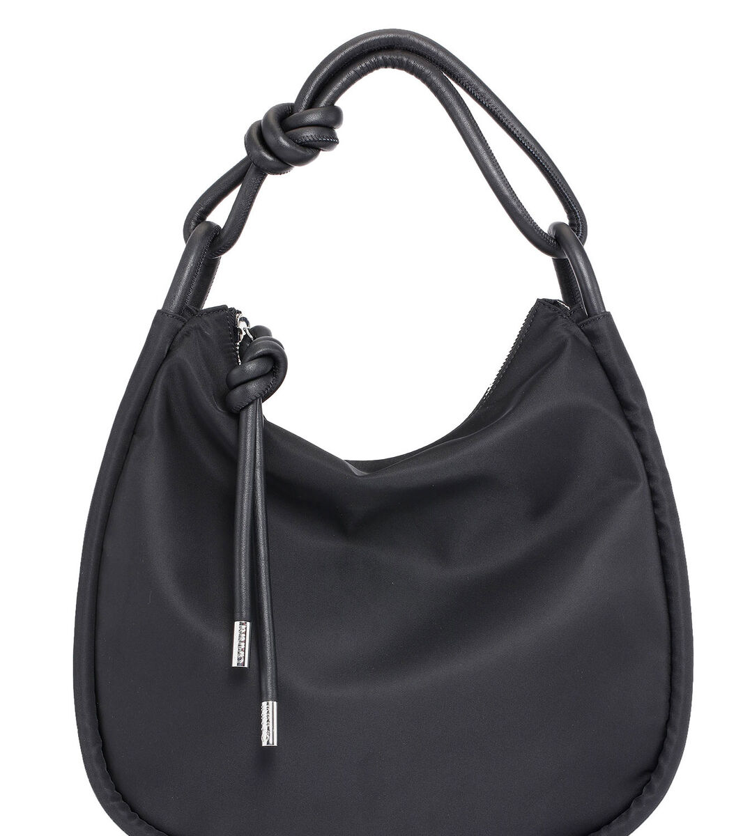 Large Knot Bag, Leather, in colour Black - 1 - GANNI