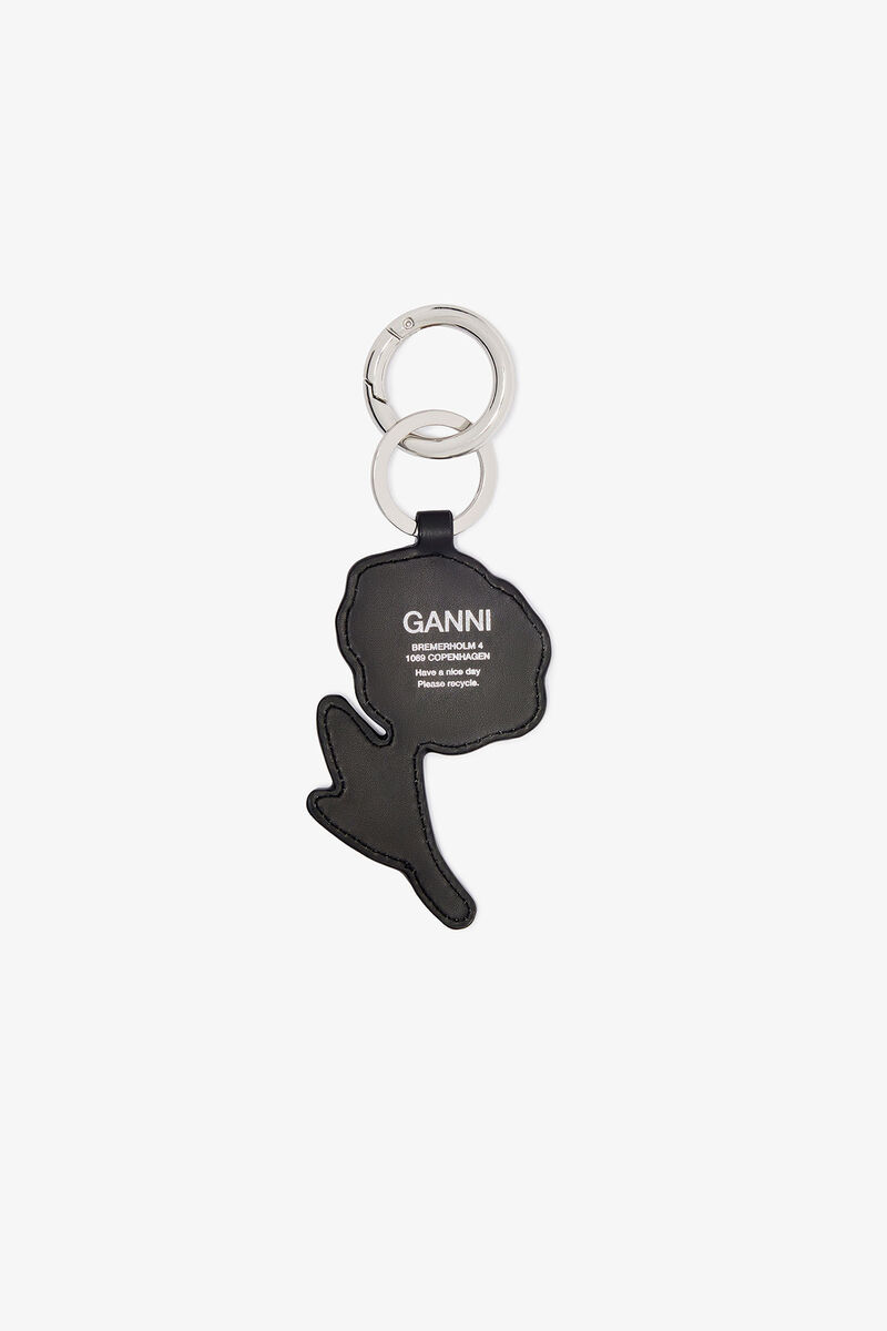 Blomma nyckelring, Polyester, in colour Black - 2 - GANNI