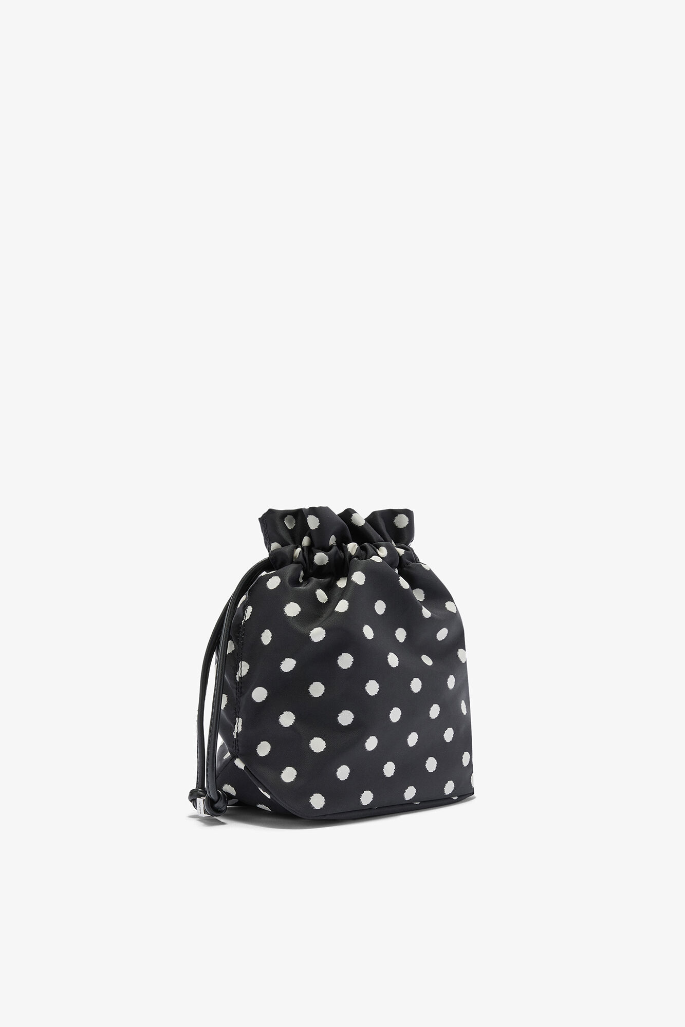 Printed Bou Bucket Pouch with Dots, Recycled Nylon, in colour Black - 2 - GANNI