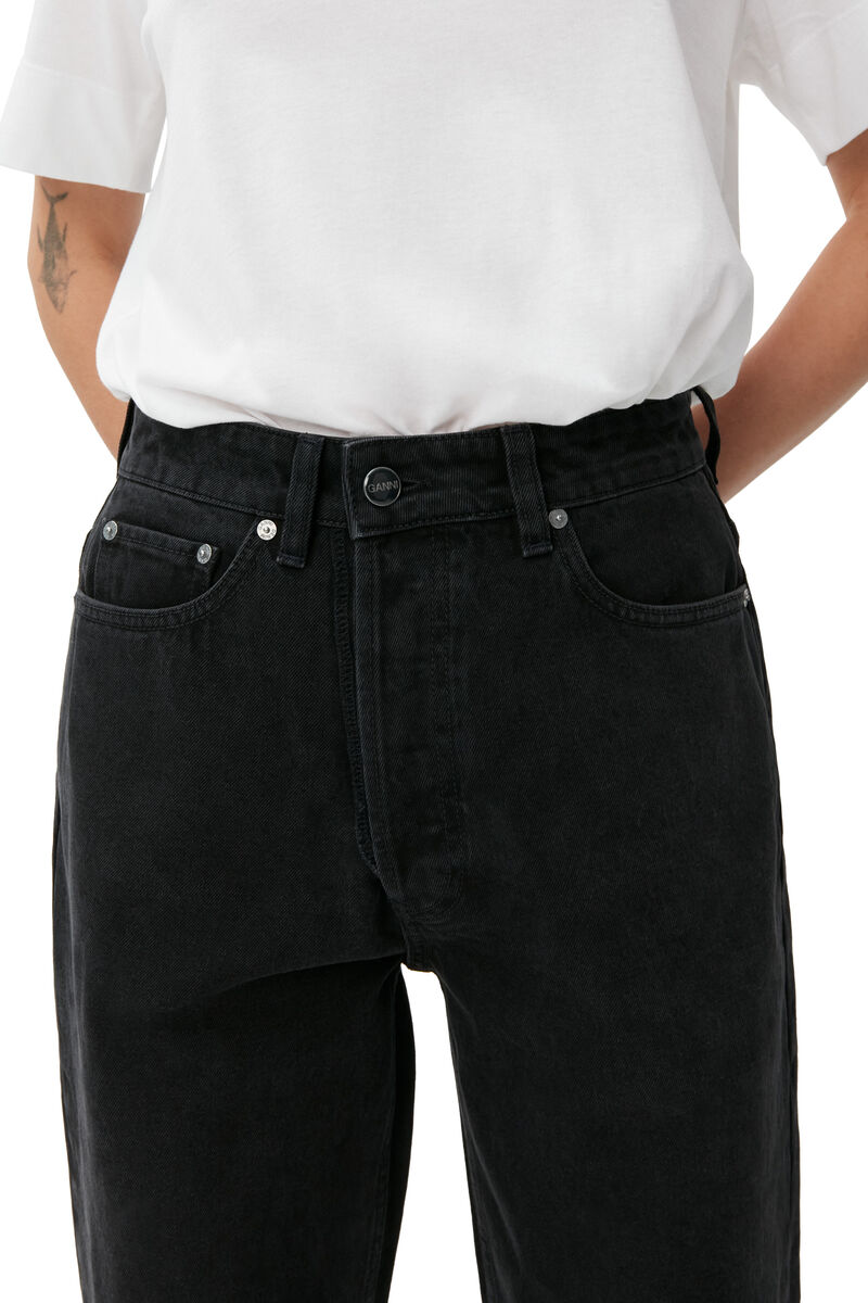 Figni jeans, Cotton, in colour Washed Black/Black - 4 - GANNI