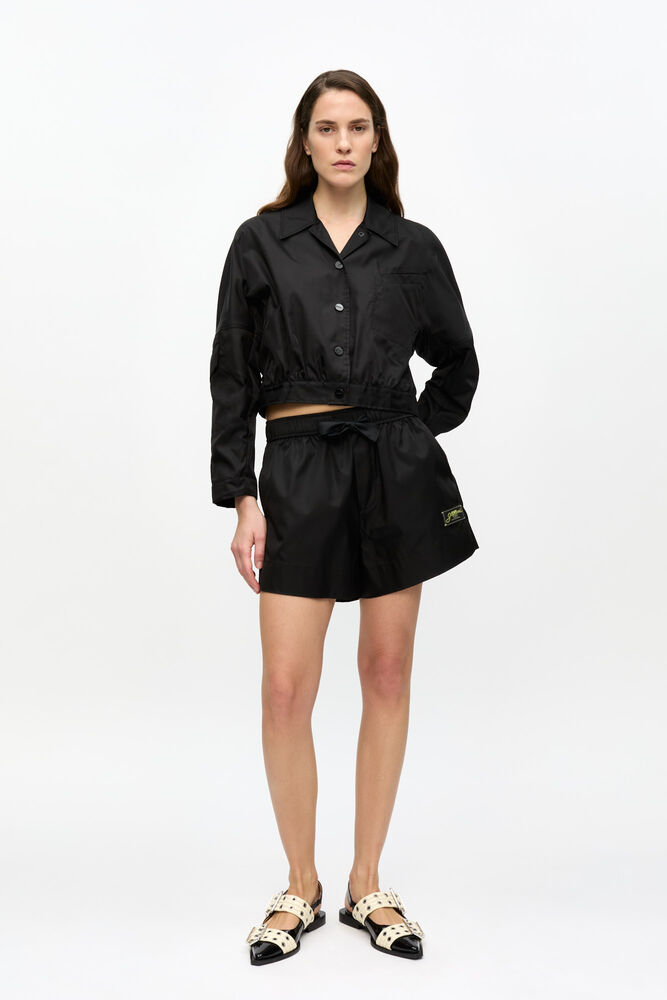 Black Duchesse Nylon Shorts, Black