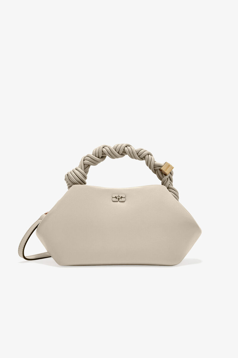 Light Grey Small GANNI Bou Bag, Polyester, in colour Oyster Gray - 1 - GANNI