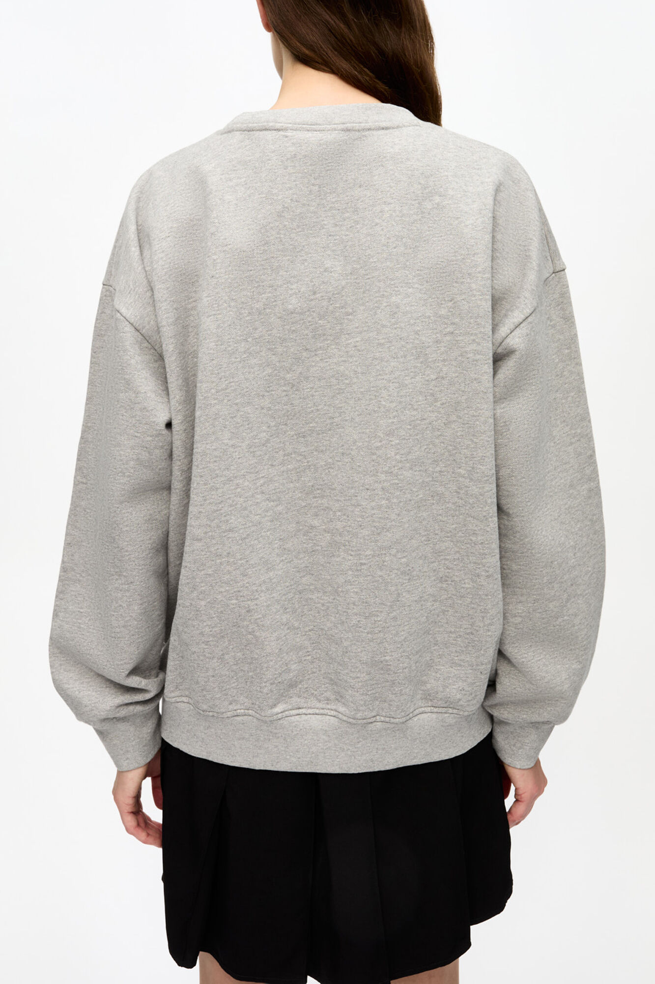 Grey Isoli Oversized Graphic Sweatshirt, Organic Cotton, in colour Paloma Melange - 4 - GANNI