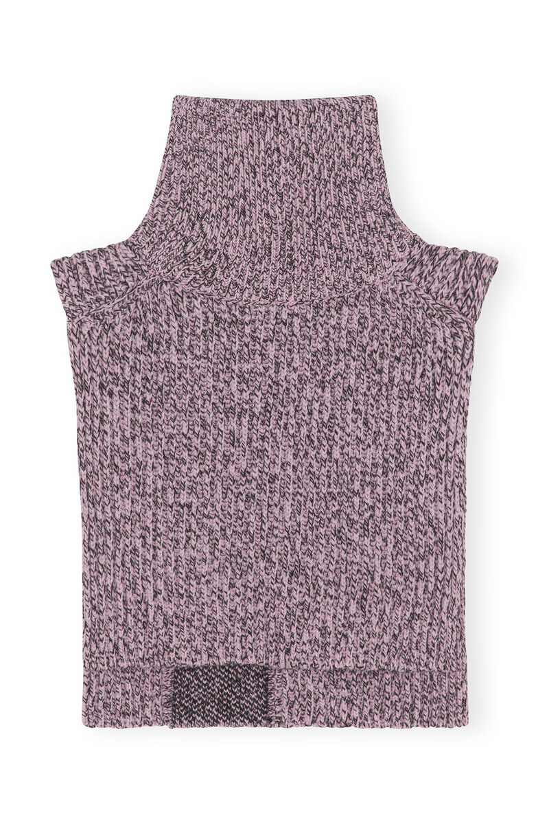 Structured Rib Knit Bib, Recycled Polyamide, in colour Lilac Sachet - 2 - GANNI