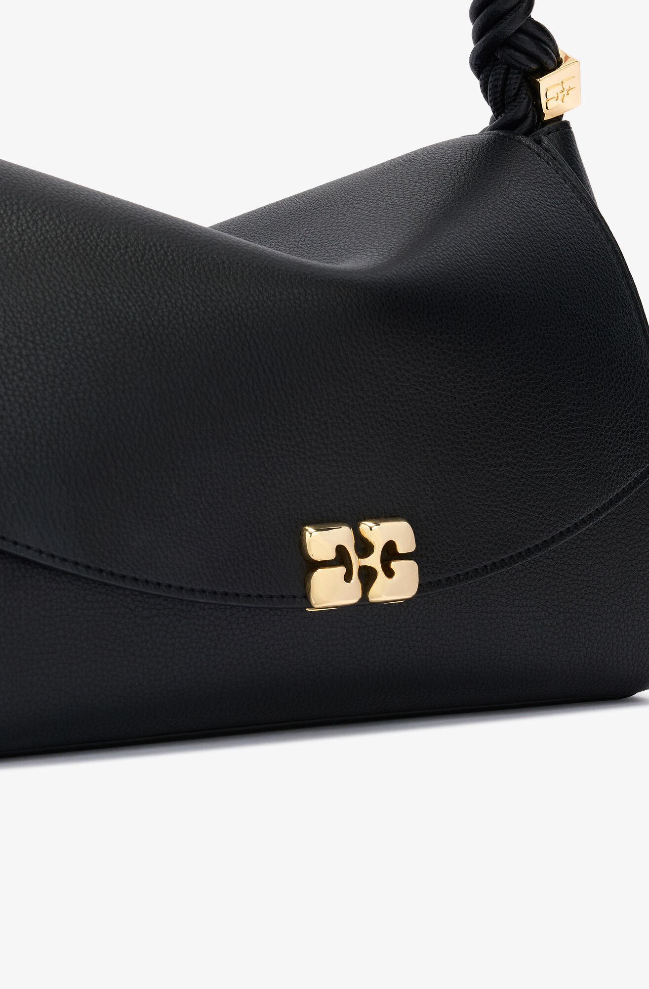 Very Bou Bag Grained in Black, Polyurethane, in colour Black - 4 - GANNI