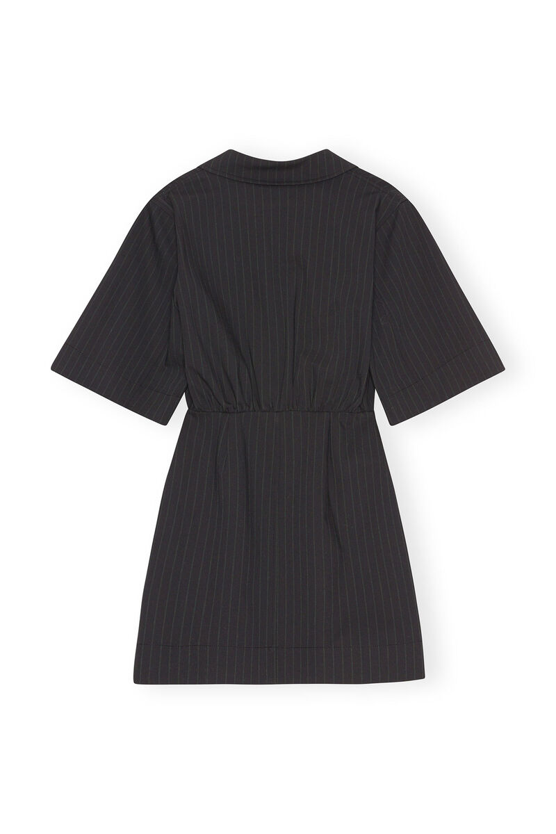 Stripe Mini Dress, in colour Black - 2 - GANNI