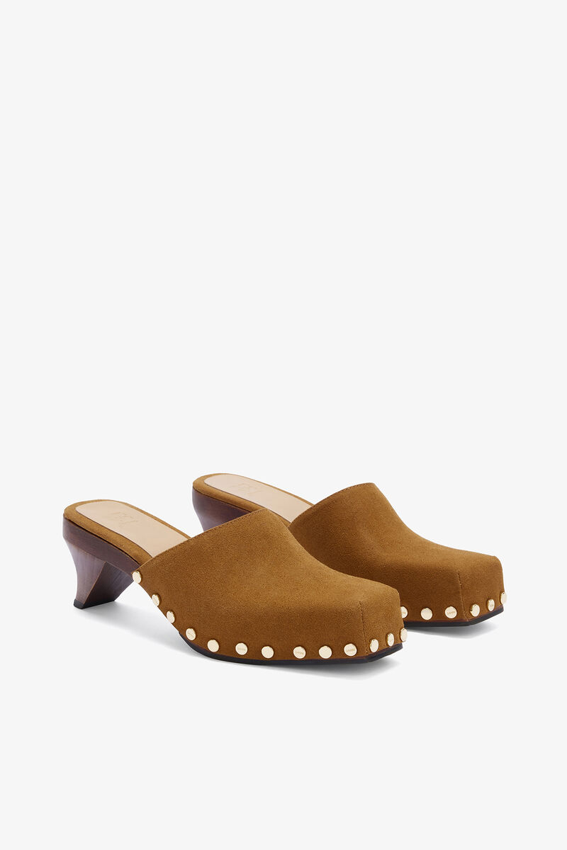 June Sabot Mule in Brown, Leather, in colour Caramel Caf&eacute; - 2 - GANNI