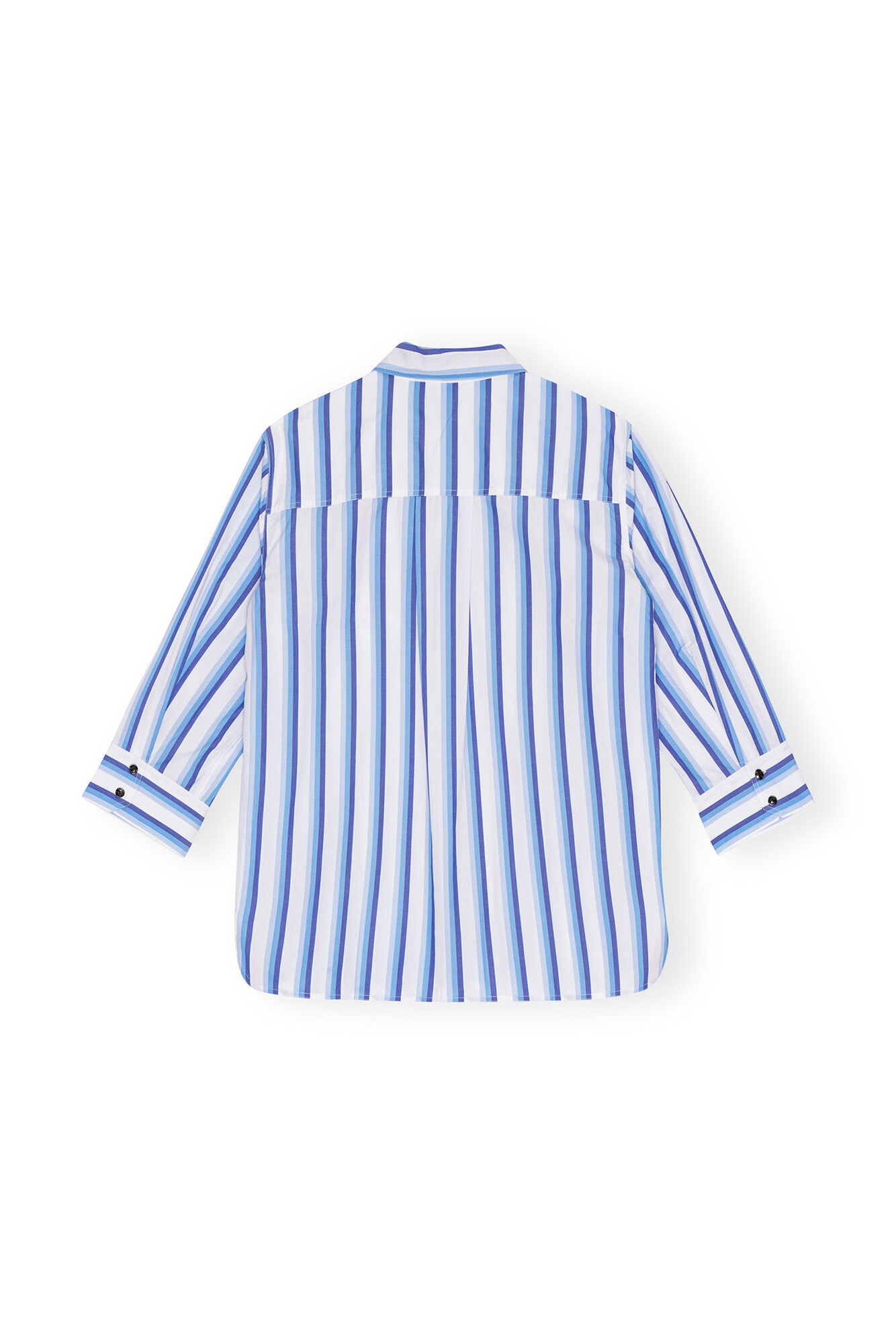 Chemise Blue Striped Cotton Oversized, Cotton, in colour Silver Lake Blue - 2 - GANNI