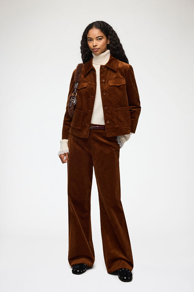 Trousers in Brown Corduroy, Tortoise Shell