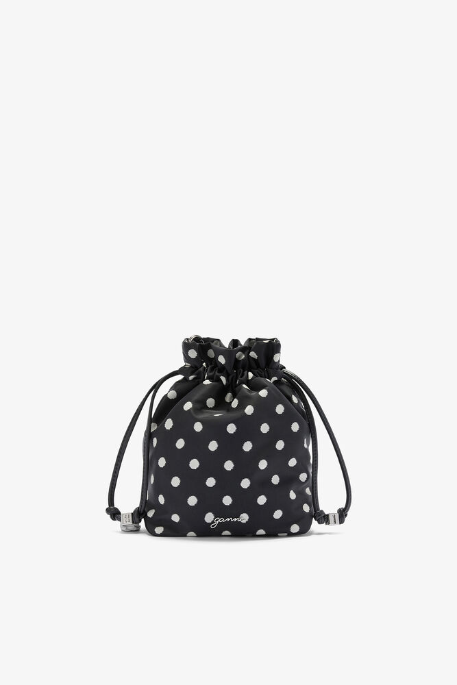 Pochette seau imprim&eacute;e &agrave; pois Bou, Black