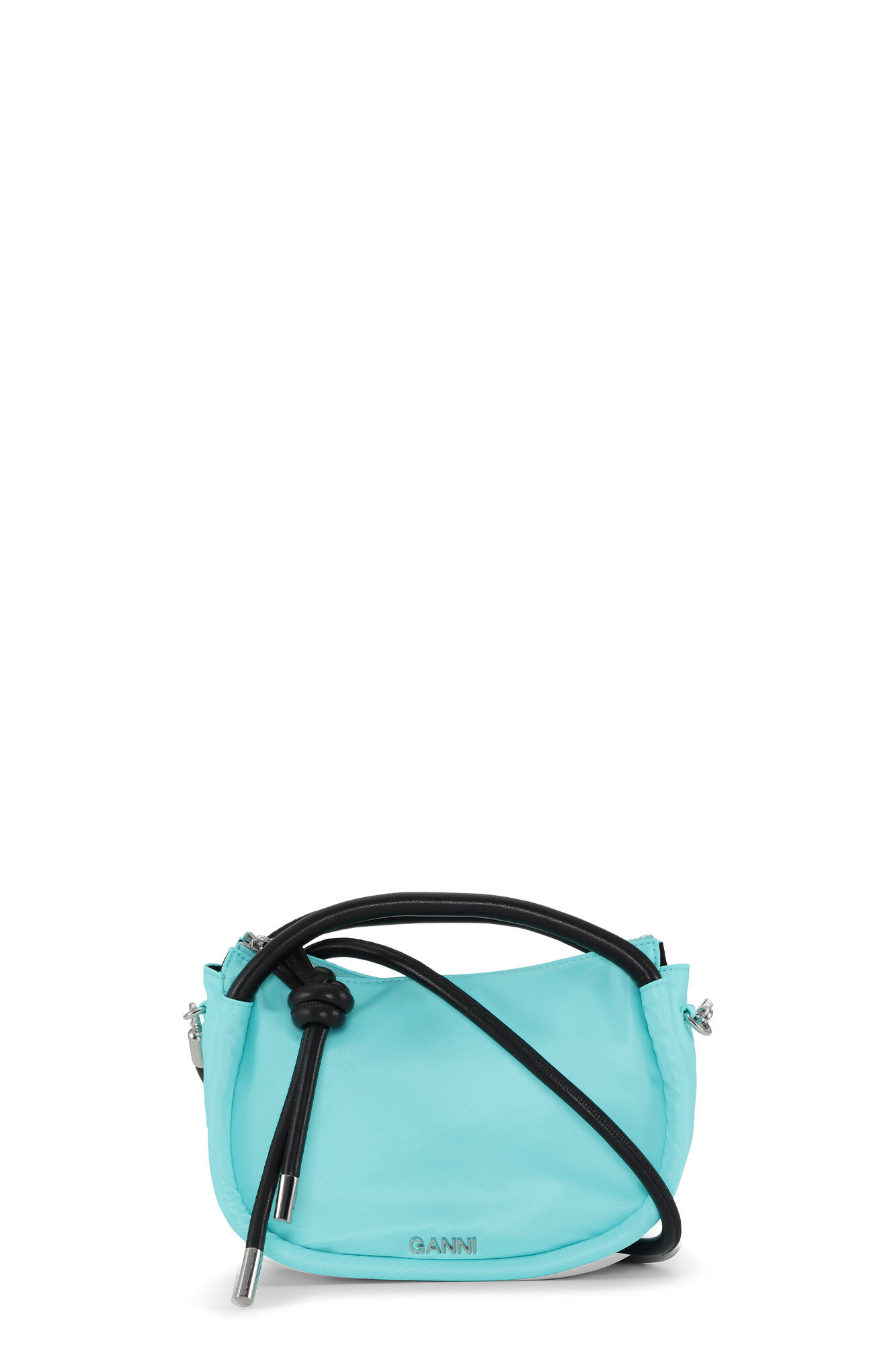 Knot Mini Bag, Nylon, in colour Blue Curacao - 1 - GANNI