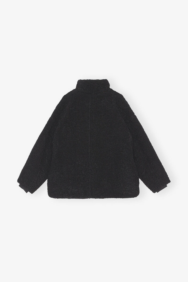 Black Boucle Jacket, Polyester, in colour Black - 2 - GANNI