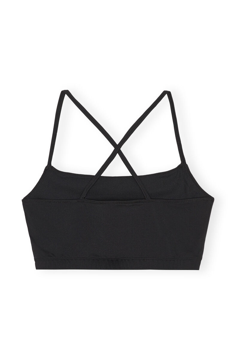 Active Strap Top, Recycled Nylon, in colour Black - 2 - GANNI