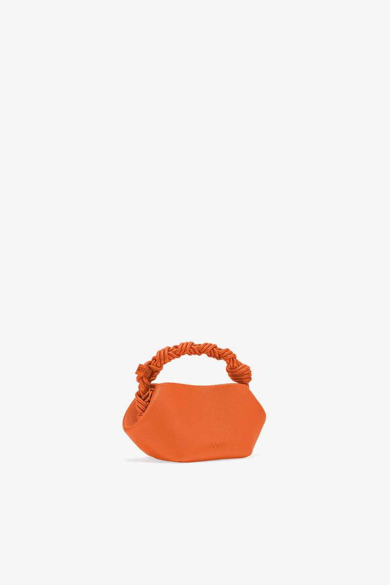 Orange Grained Mini Bou Bag, Recycled Polyester, in colour Russet Orange - 2 - GANNI