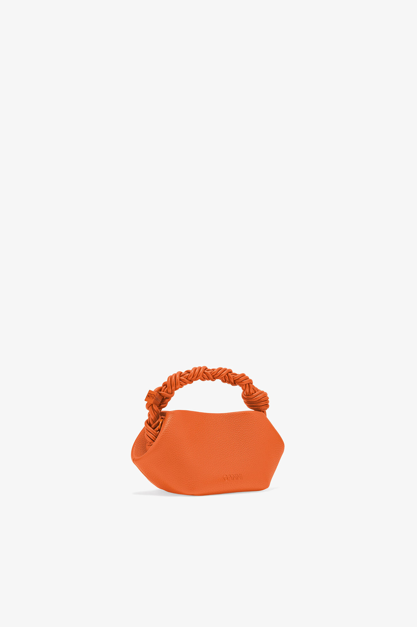 Orange Grained Mini Bou Bag, Recycled Polyester, in colour Russet Orange - 2 - GANNI
