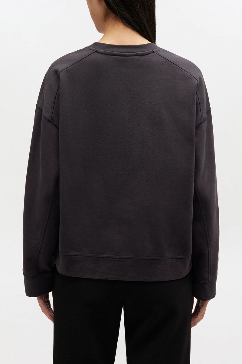 Grey Isoli Jersey Sweatshirt, Organic Cotton, in colour Phantom - 3 - GANNI