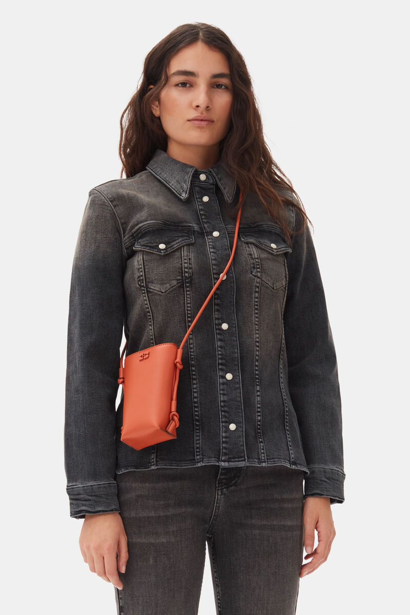 Orange GANNI Bou Crossbody Bag, Polyester, in colour Spicy Orange - 1 - GANNI
