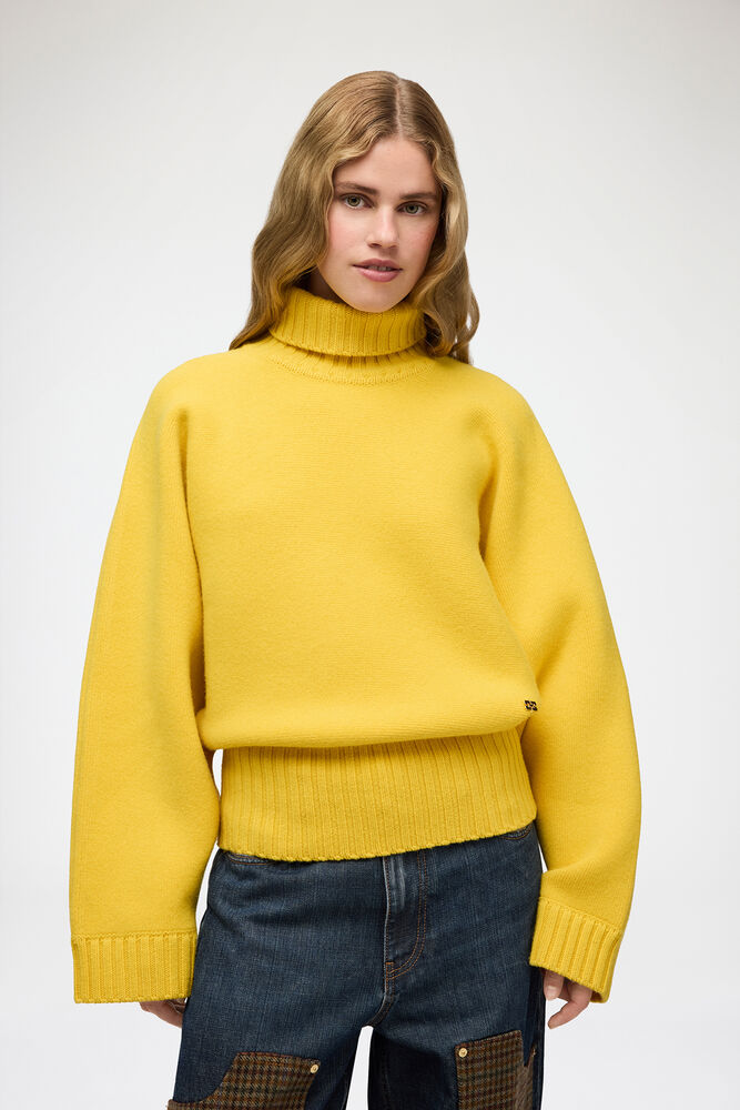 Turtleneck in Double Knit, Lemon
