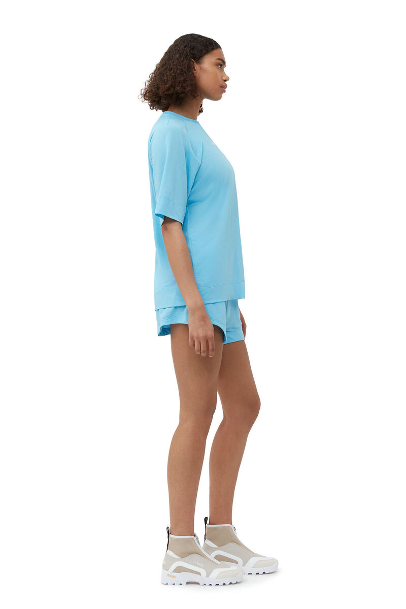 Active Mesh T-shirt, Elastane, in colour Ethereal Blue - 4 - GANNI