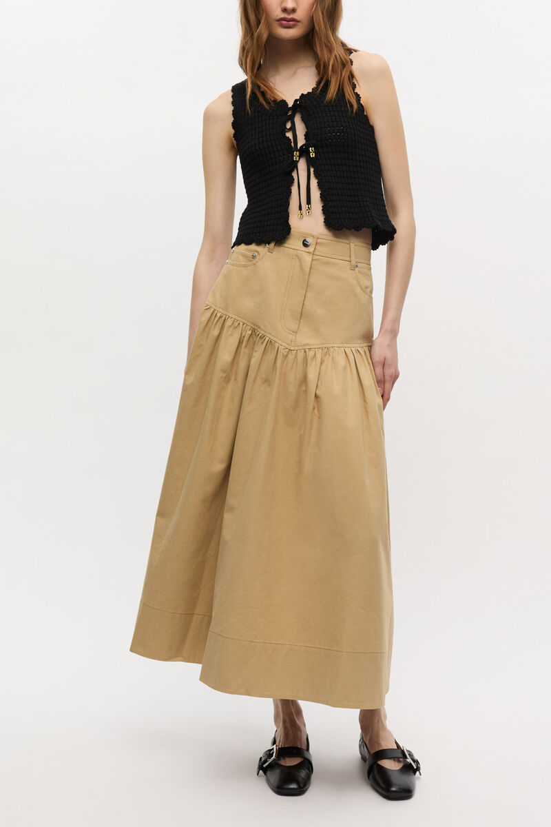 Black Textured Lace Knit Top, Organic Cotton, in colour Black - 2 - GANNI