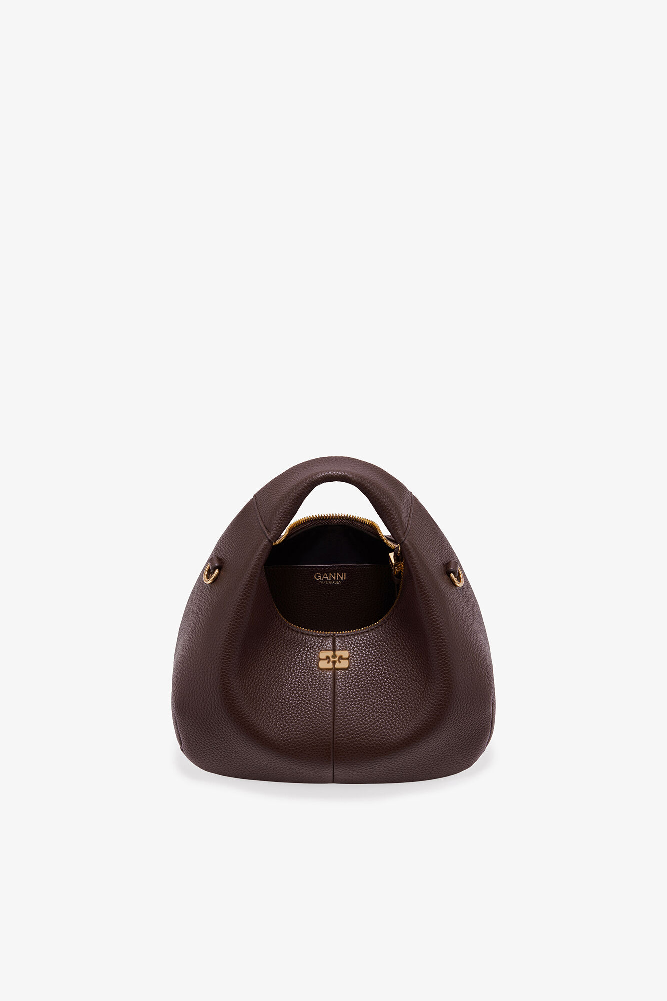 Chicory Coffee Brown Mini Hobo Bag | GANNI (Global) CA