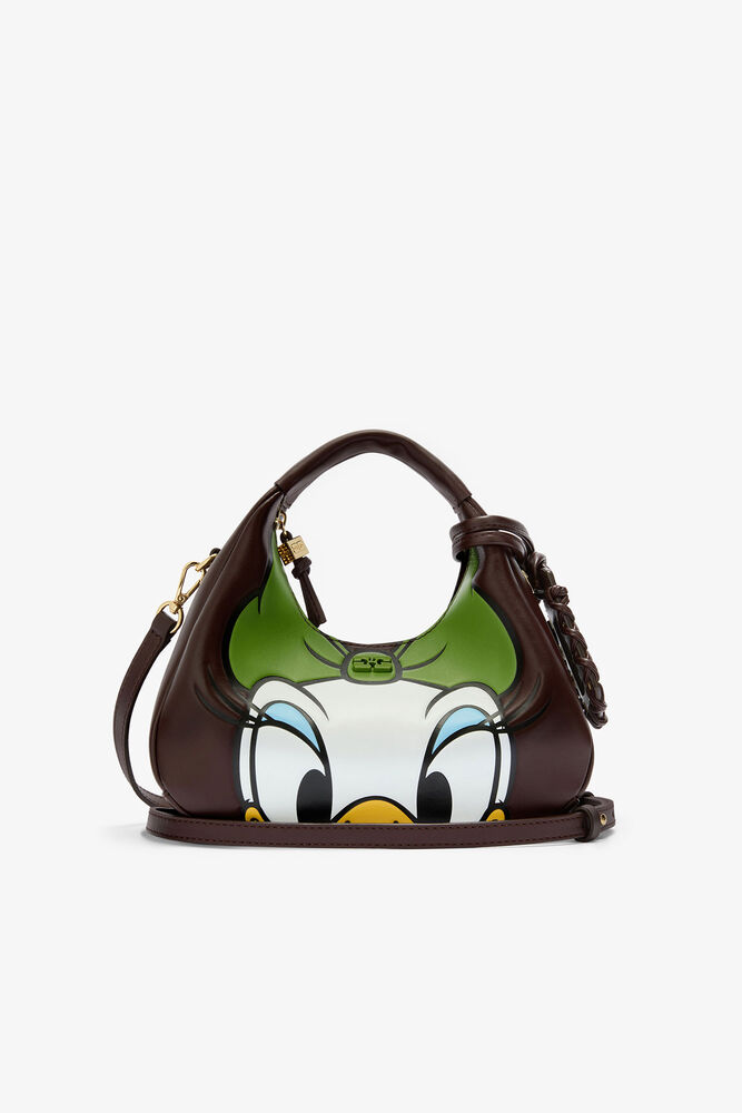 Daisy Duck Mini Hobo Bag in Brown, Seal Brown
