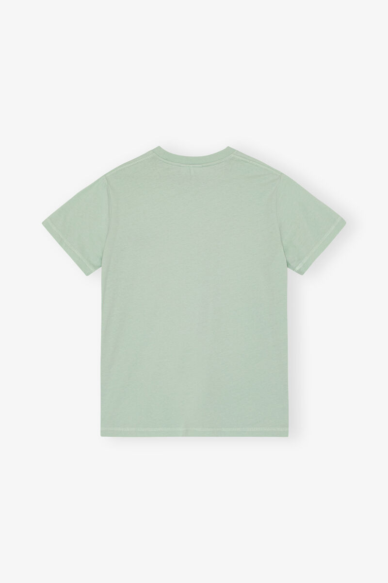 Mint Green GANNI World T-shirt, Cotton, in colour Aqua Foam - 2 - GANNI