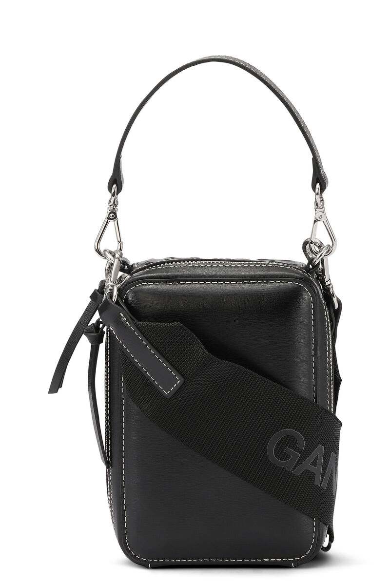 Camera Bag, Leather, in colour Black - 2 - GANNI