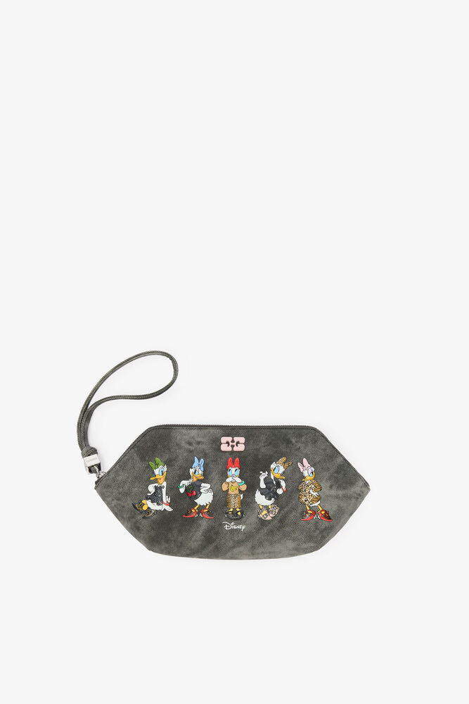 GANNI x Disney Daisy Duck Bleached Make-Up Pouch, Black Oyster
