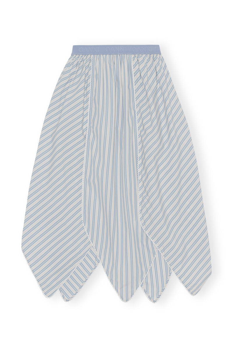 Tulip Midi Skirt, Cotton, in colour Forever Blue - 1 - GANNI