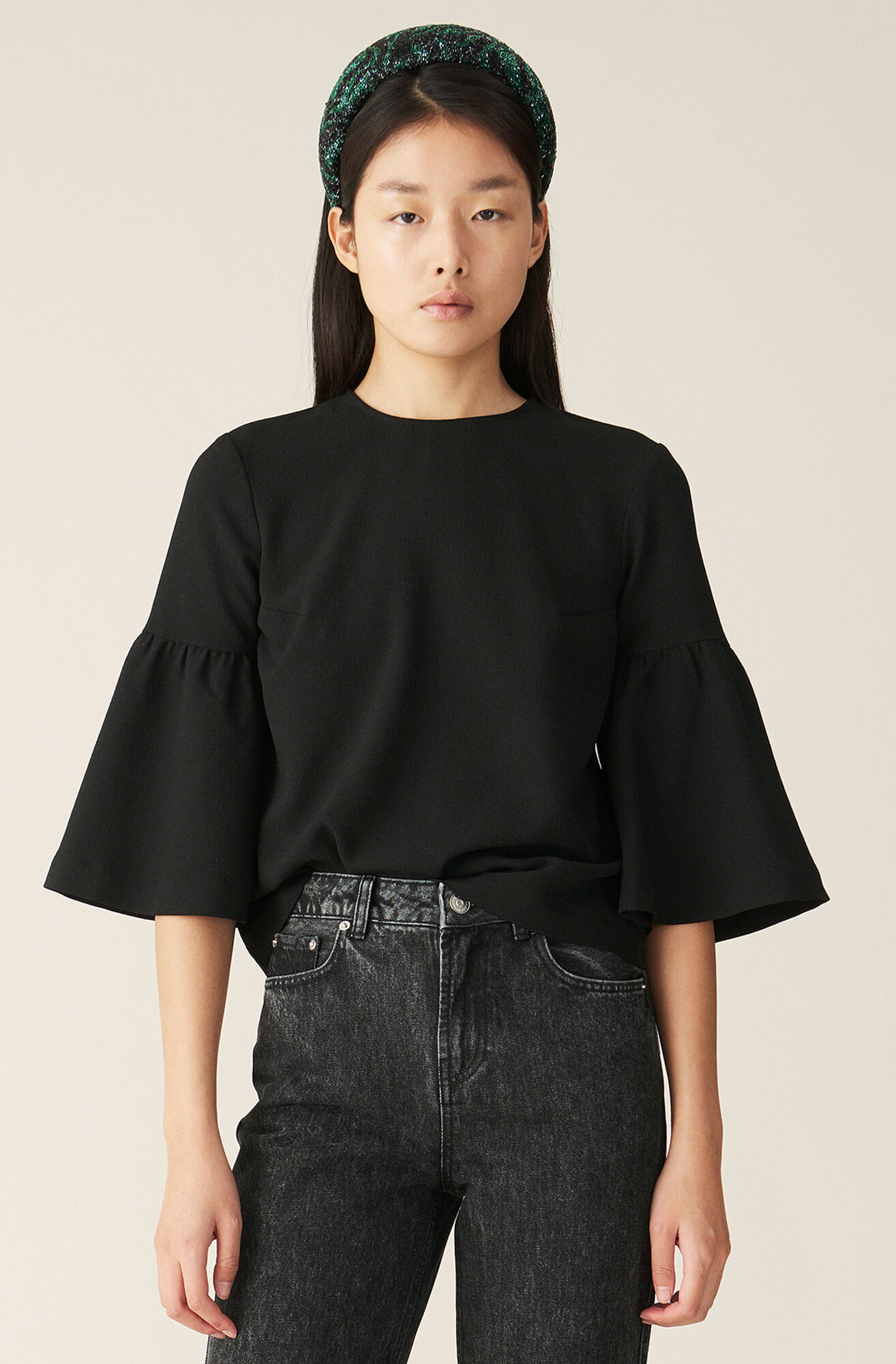 Ganni Us Heavy Crepe Blouse 87 00 Usd Shop Your New Heavy Crepe Blouse At Ganni Com