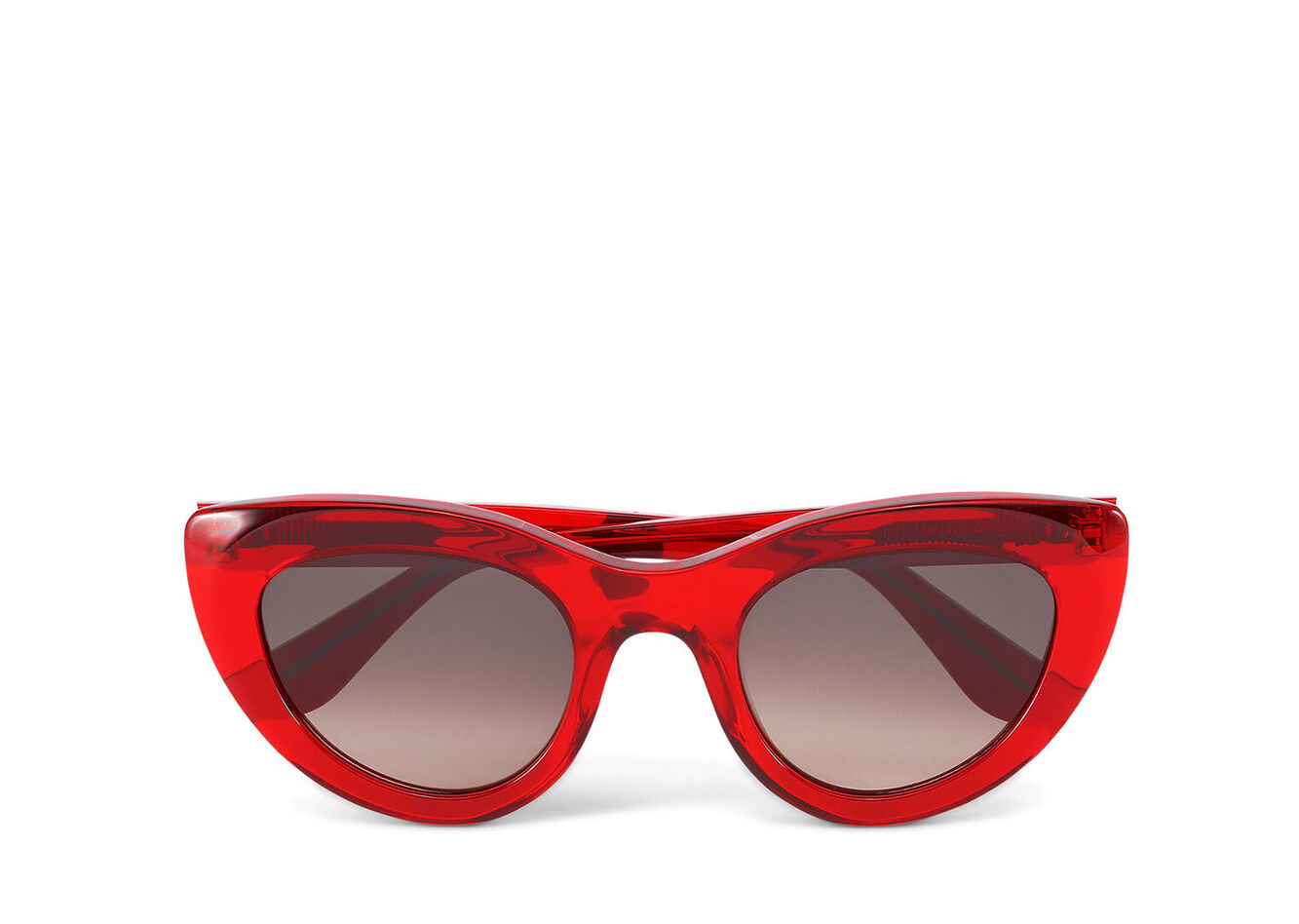 Cat Eye Sunglasses, Acetate, in colour High Risk Red - 1 - GANNI