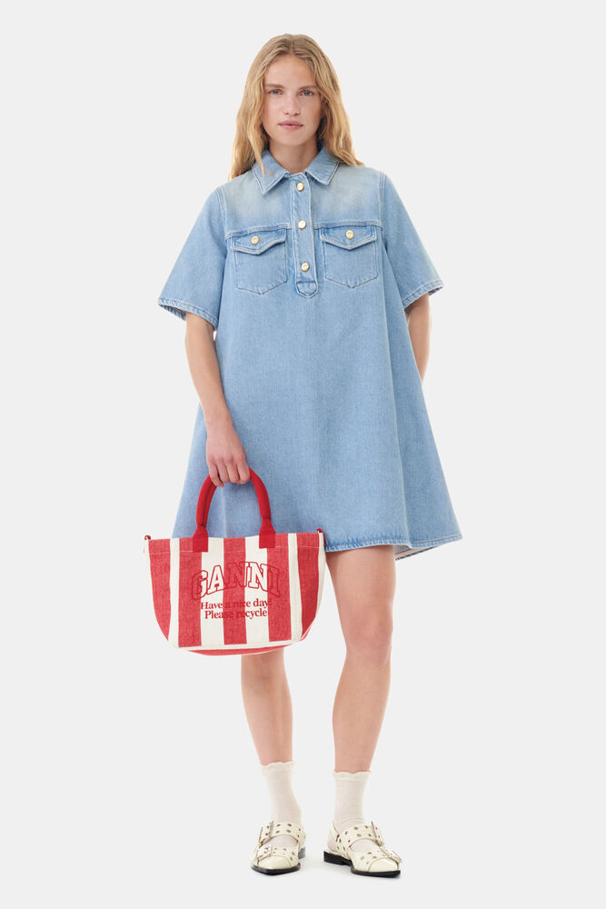Light Blue Denim Mini Dress, Tint Wash