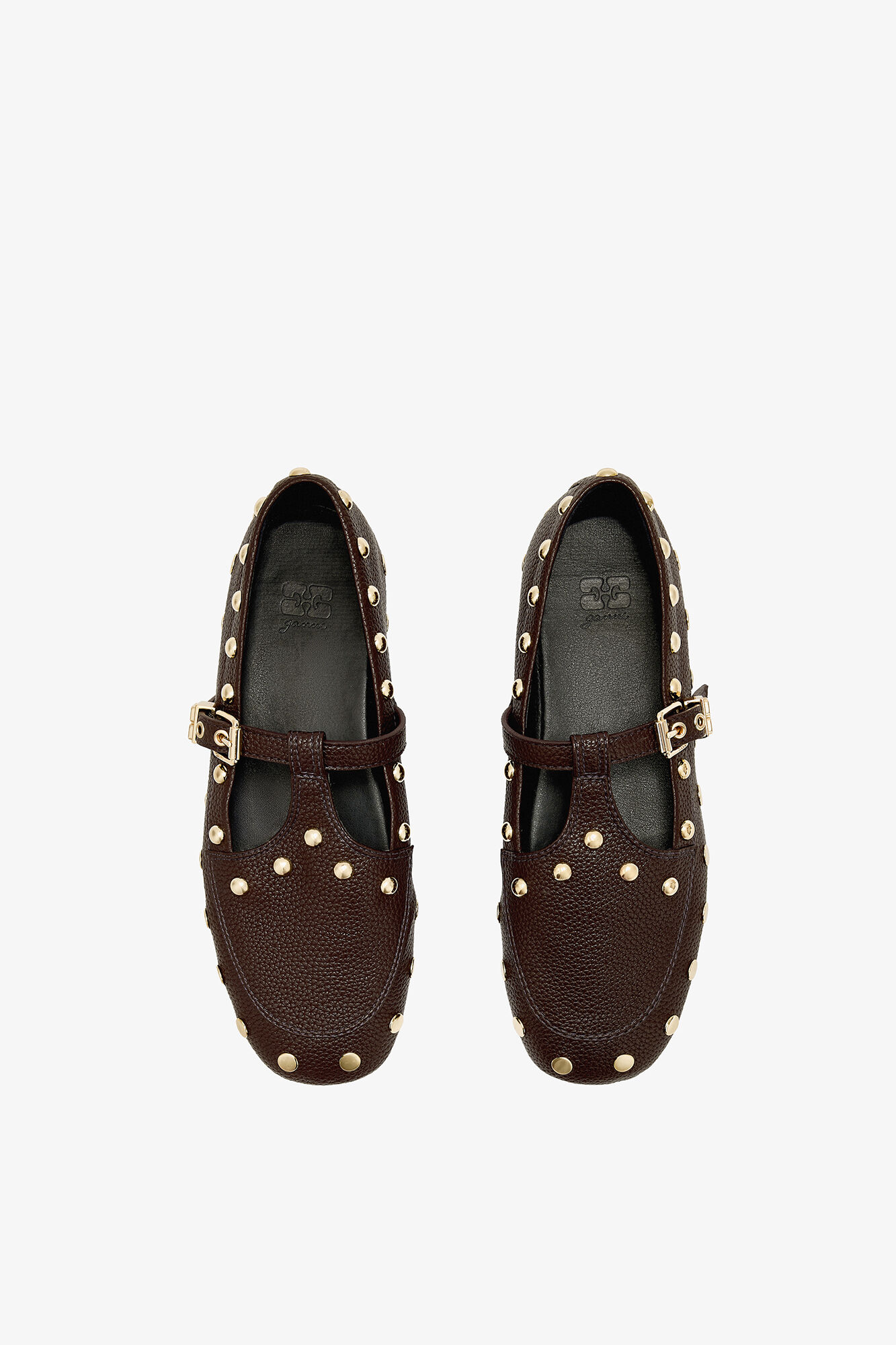 Mary Jenny Moccasins in Brown, Recycled Polyester, in colour Chicory Coffee - 3 - GANNI