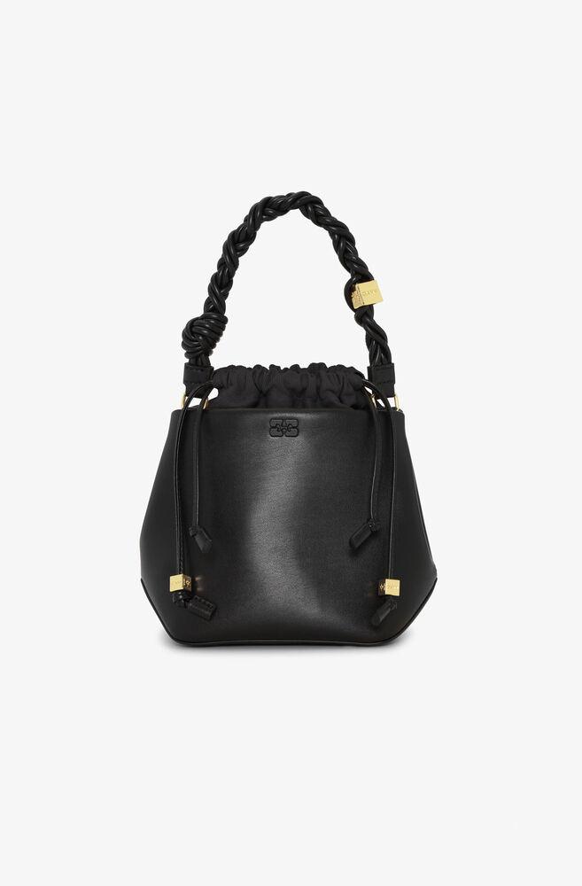 Black GANNI Bou Bucket Bag, Black