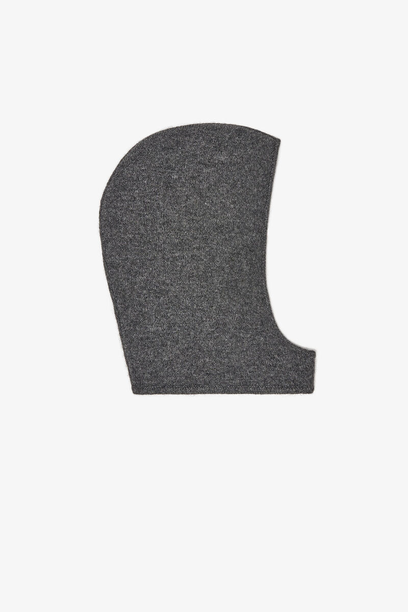 Dark Grey Balaclava, Wool, in colour Phantom - 1 - GANNI