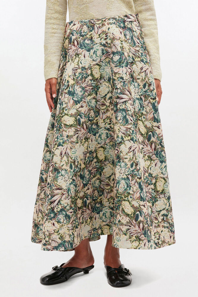 Tapestry Long Circle Skirt, Jadeite