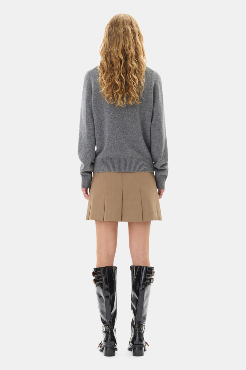 Grey Graphic Bunny Jumper, Recycled Polyamide, in colour Frost Gray - 4 - GANNI