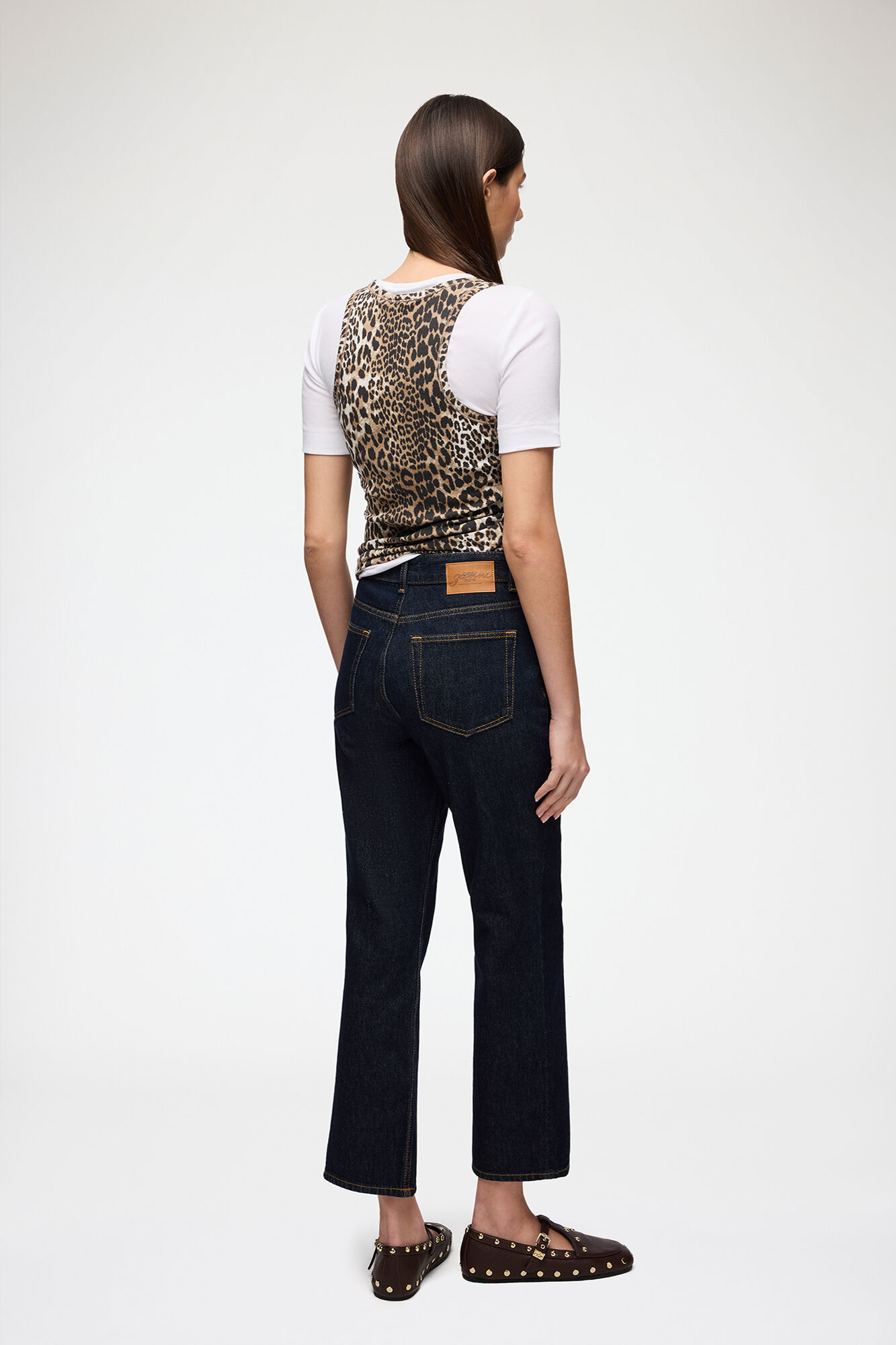 Betzy Cropped Jeans in Dark Rinse Denim | GANNI US