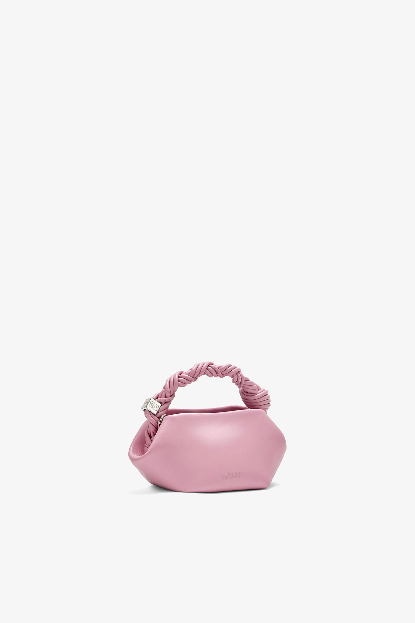 ピンク Mini Bou Bag, Recycled Leather, in colour Pink Nectar - 2 - GANNI