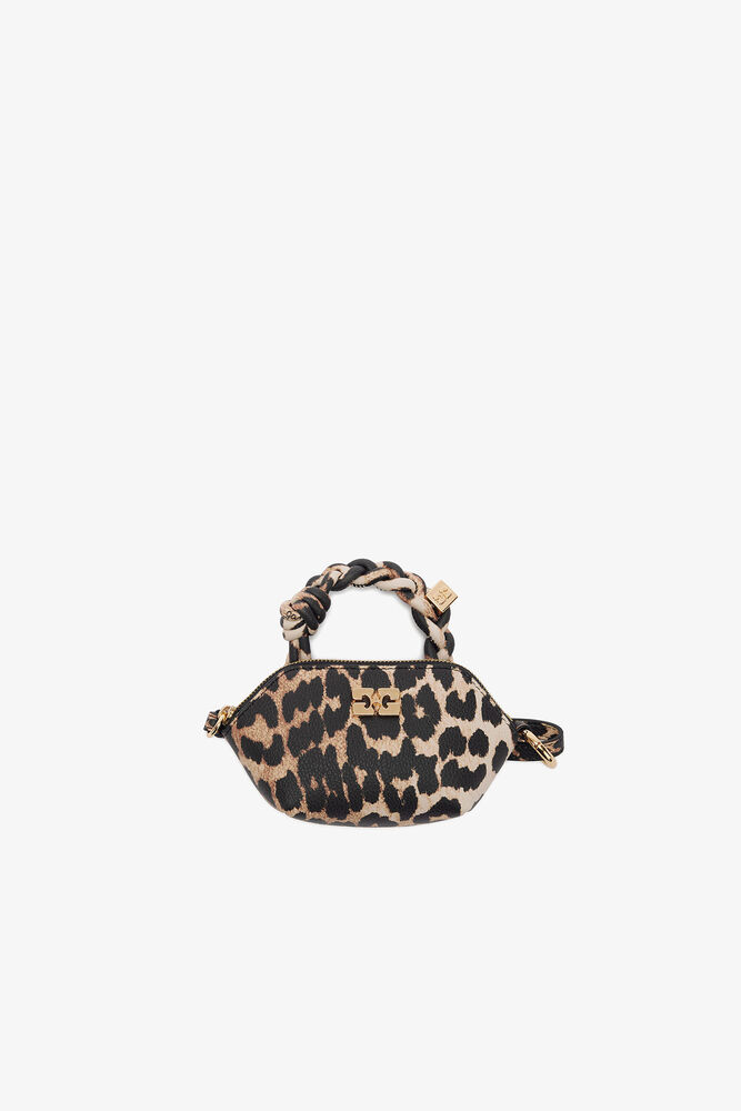 Leopard Grained Nano Bou Bag Nano, Almond Milk