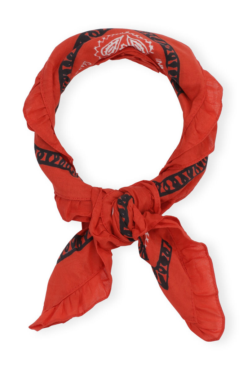 Bandana, Cotton, in colour Paprika - 1 - GANNI