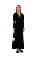 Long Velvet Dress, Recycled Polyester, in colour Black - 1 - GANNI