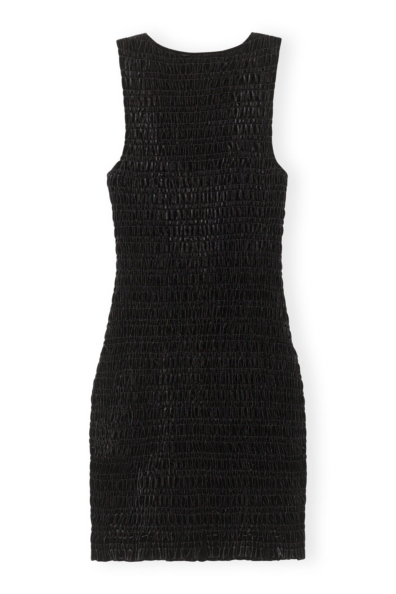Velvet Smock Mini Dress, Recycled Polyester, in colour Black - 2 - GANNI