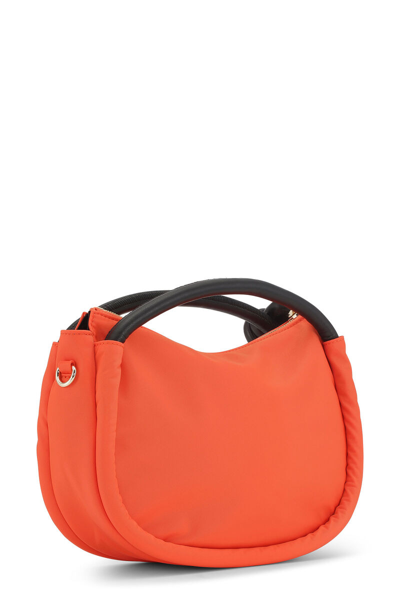 Knot Mini Bag, Nylon, in colour Orangeade - 2 - GANNI
