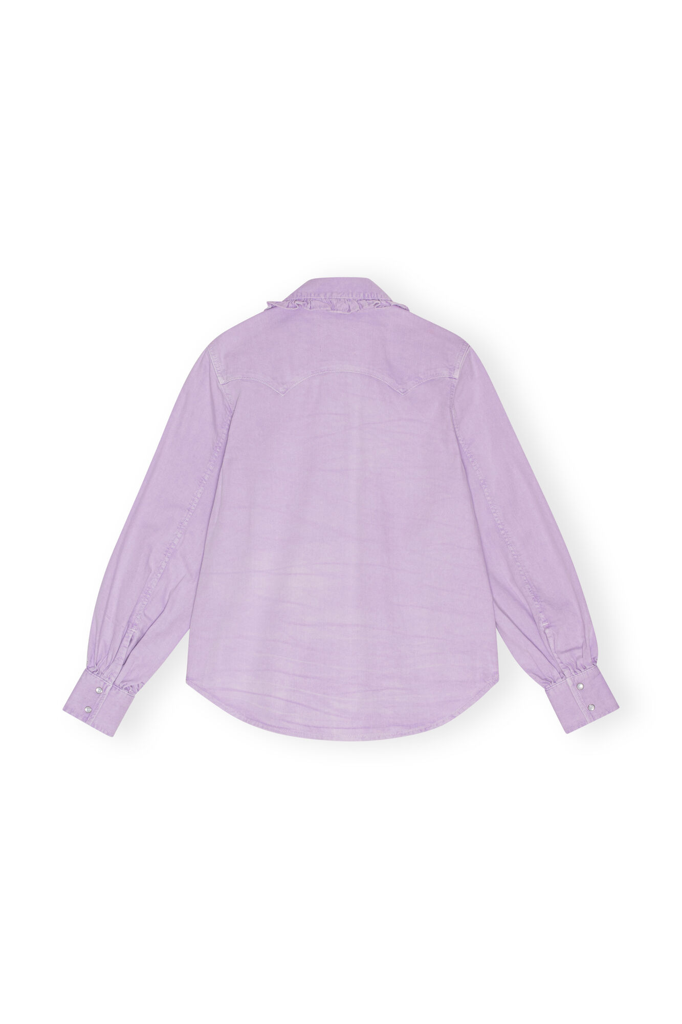 Western Blouse, Cotton, in colour Natural Lilac - 2 - GANNI