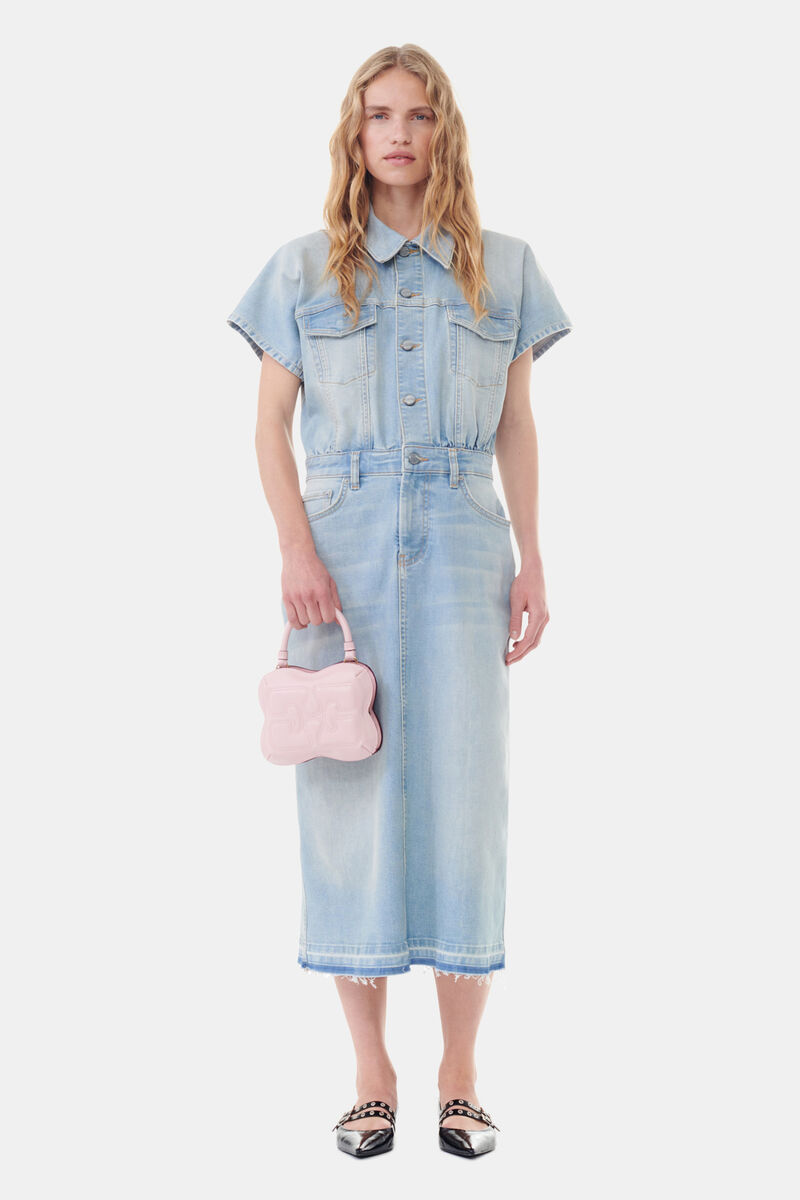 Lenni Denim Midi Dress Light Blue