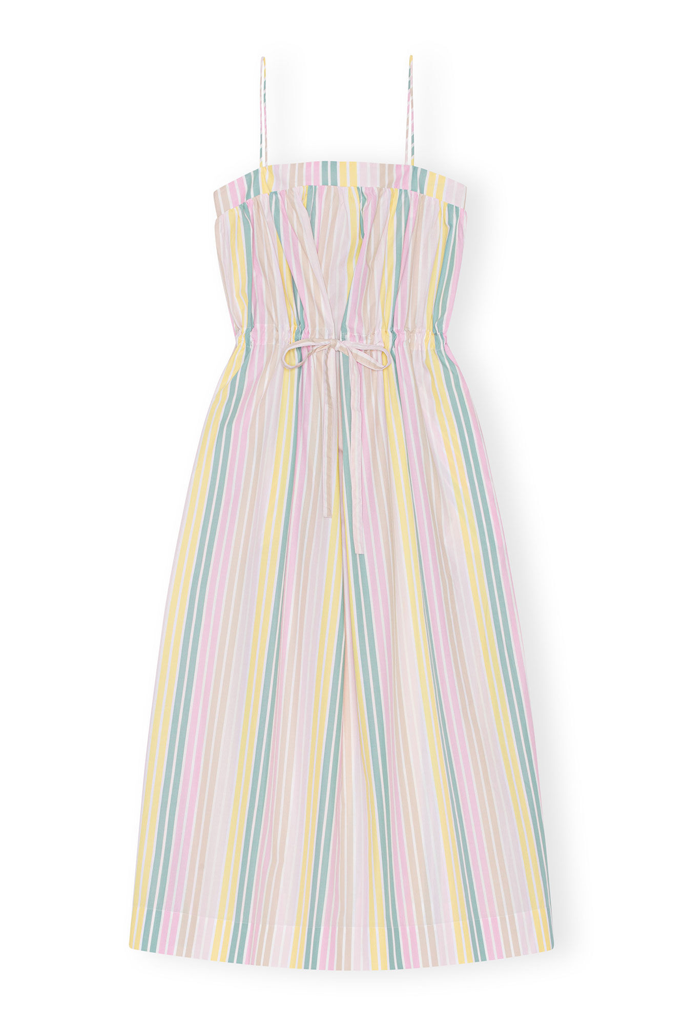 Gestreiftes Maxi-Trägerkleid aus Cotton, Cotton, in colour Multicolour - 1 - GANNI