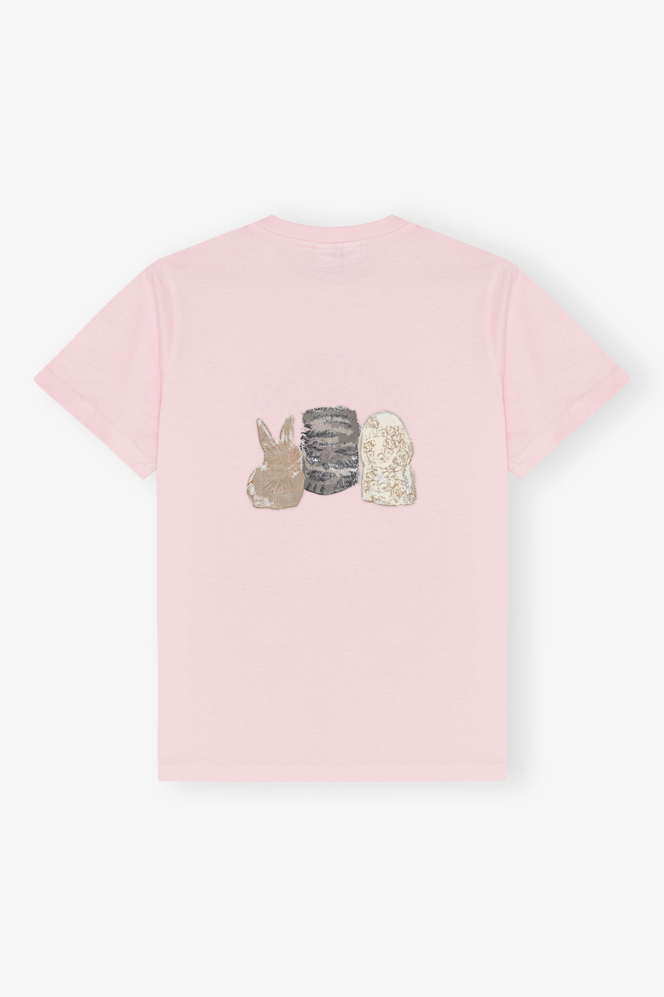 T-shirt with Animals, Organic Cotton, in colour Chalk Pink - 2 - GANNI